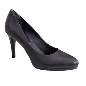 Franco Sarto Damina Classic Black Leather Heels Pumps Stilletto 6.5